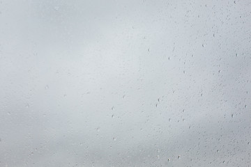 Water drops on the glass. Raindrops on the window in soft focus