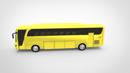 Obraz na płótnie Canvas yellow bus 3d white background