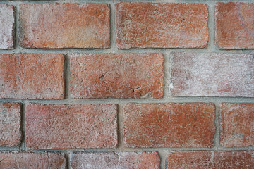 Close up Red brick wall at Coffee shop Construction site. Background Texture,Wall paper.