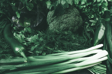 Organic fresh vegetables. vegan food cooking ingredients