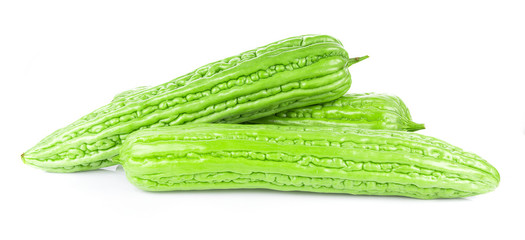 Momordica charantia on white background. Gourd