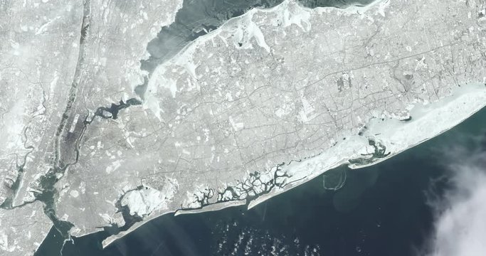 Hurtling toward earth, out of control, over New York City. Vibration and camera shake. Elements of this image furnished by NASA