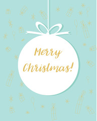 Merry Christmas and Happy New Year Card. Vintage Background With Typography.