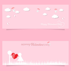 Happy valentines day greetings card design background - Vector illustration.