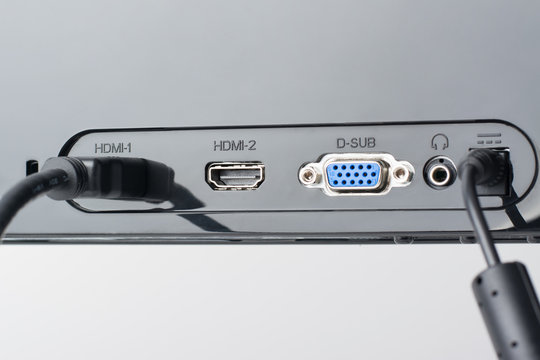 power cables are plugged. Old VGA port 