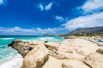 Fototapeta na wymiar Falasarna beach, Crete island, Greece. Falassarna is one of the best beaches in Creta