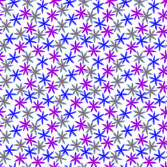 Cute watercolor floral seamless pattern. Blue boho