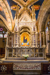 Fototapeta na wymiar Interior of the cathedral in Rimini