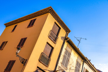 View on the historic architecture in Frejus, France on a sunny day.