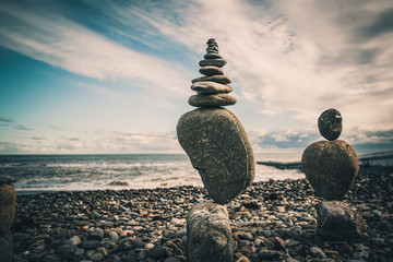 Stones balance. Well-balanced of pebbles