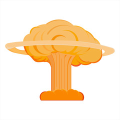 image of a nuclear explosion, blast wave, total destruction