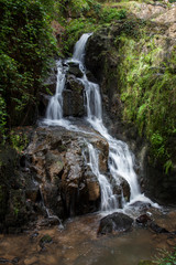 Fototapeta na wymiar Waterfall in the forest near Mortain in France