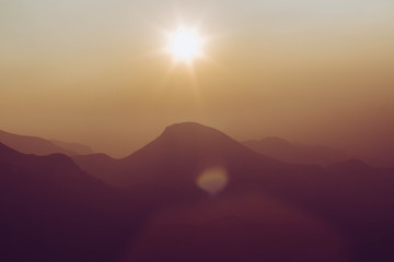 sunset in mountains