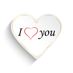 I love you heart shape card