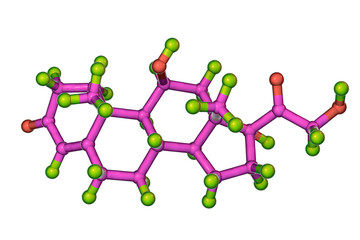 Molecule of cortisol hormone