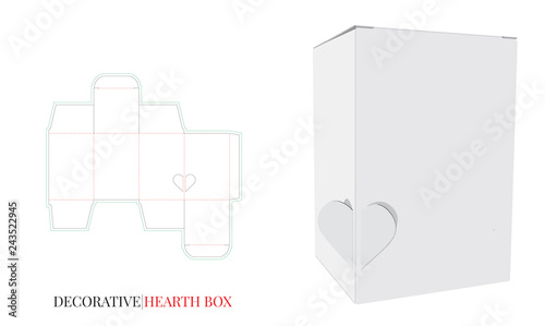 Decorative Heart Box Template Vector With Die Cut Laser Cut Layers White Clear Blank Isolated Paper Box Mock Up On White Background Packaging Design 3d Presentation Wall Mural Artist Miki