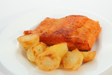 fried fish on white plate