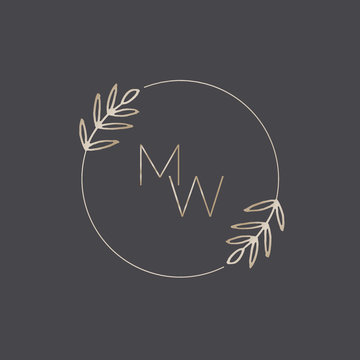 Stylish Floral Monogram Logo Design Template