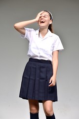 Fototapeta premium Juvenile And Laughter Wearing Skirt