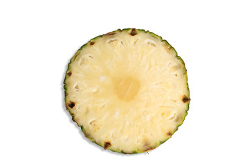 Sliced pineapple isolated on white background