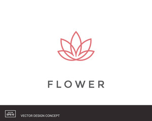 Abstract flower logo design. Creative lotus symbol