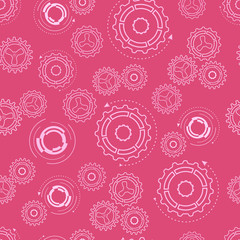 Gears seamless background. Pink seamless background. Vector illustration