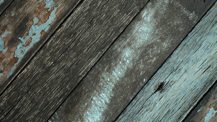 Texture or background of yellow, green and blue pained and plain wood wall, economic design from...