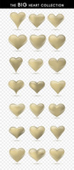 Set of vector hearts. Vector illustration. Realistic heart, isolated. - Vector