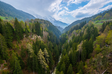 Fototapeta na wymiar Aerial view of mountain river