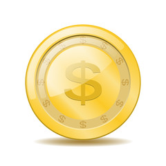 Coin icon. big gold coin Dollar Icon.