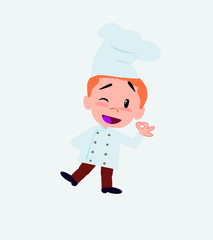 Chef doing the OK sign with his hand.