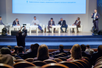 Audience listens to the lecturer at the conference