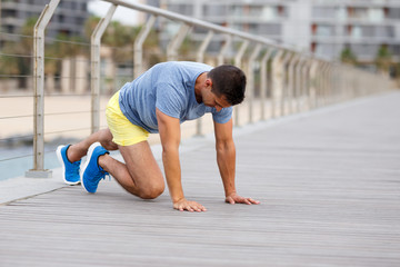 Man training outdoors