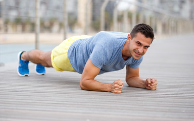 Man training outdoors