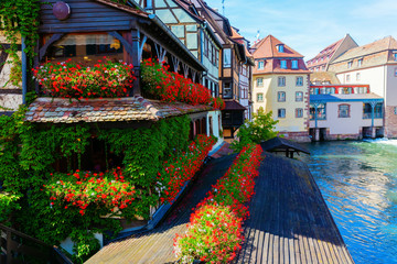 view in the district La Petite France in Strasbourg, France