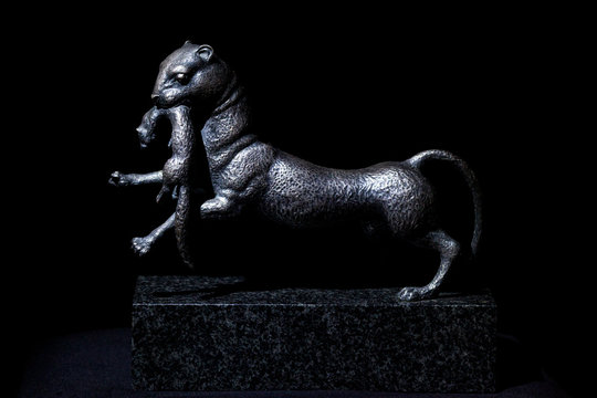 A metal babr -  armorial animal of Irkutsk region in East Siberia