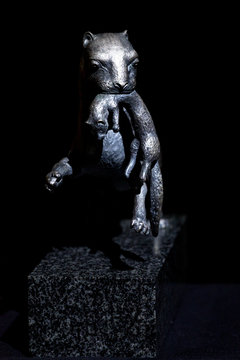 A metal babr -  armorial animal of Irkutsk region in East Siberia