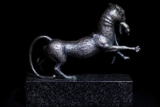 A metal babr -  armorial animal of Irkutsk region in East Siberia