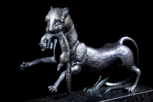 A metal babr -  armorial animal of Irkutsk region in East Siberia
