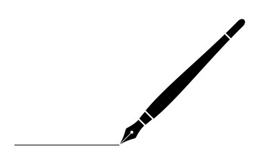 black business fountain pen with line isolated on white for web,app and design vector illustration