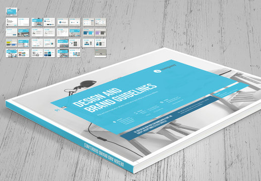 Brand Manual Layout with Blue Accents