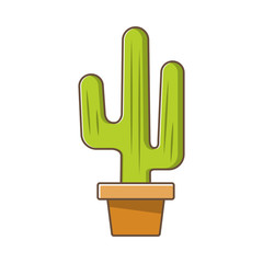 Obraz premium Cactus icon. Home decorative plant in a pot.Flat vector.