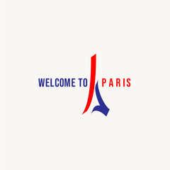 Welcome to Paris Logo Vector Template Design Illustration