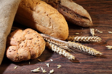 Still life with homemade bread