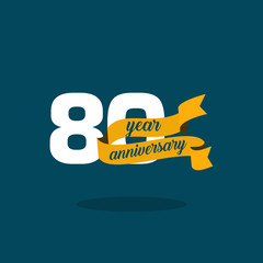 80 Year Anniversary Vector Template Design Illustration