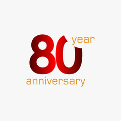 80 Year Anniversary Vector Template Design Illustration