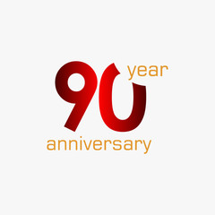 90 Year Anniversary Vector Template Design Illustration