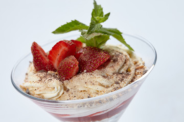 dessert with strawberries