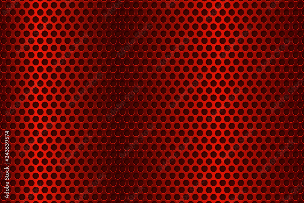 Wall mural red metal perforated 3d texture