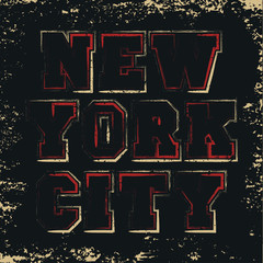 New York typography, design graphic, t-shirt printing man NYC